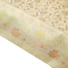 16x16 Inch White Cushion Covers Floral Woven Zari Brocade Banarasi Silk Decor