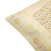 16x16 Inch White Cushion Covers Floral Woven Zari Brocade Banarasi Silk Decor