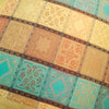 16X16 Inch Banarasi Cushion Covers Zari Brocade Silk Multi-Color Checks Decor