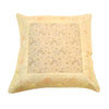 16X16 Inch Banarasi Cream Cushion Covers Zari Brocade Silk Paisley Home Decor