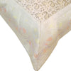 16X16 Inch Banarasi Cushion Covers Gray Zari Brocade Silk Paisley Home Decor