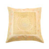 17x17 Inch Indian Cream Cushion Covers Woven Zari Brocade Banarasi Silk Mandala