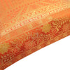 17x17 Inch Orange Cushion Cover Taj Mahal Woven Zari Brocade Banarasi Silk Decor