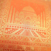 17x17 Inch Orange Cushion Cover Taj Mahal Woven Zari Brocade Banarasi Silk Decor