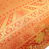 17x17 Inch Orange Cushion Cover Taj Mahal Woven Zari Brocade Banarasi Silk Decor