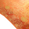 17x17 Inch Orange Cushion Cover Taj Mahal Woven Zari Brocade Banarasi Silk Decor