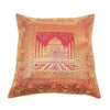 17x17 Inch Cushion Cover Taj Mahal Woven Zari Brocade Maroon Banarasi Silk Decor