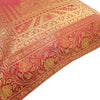 17x17 Inch Cushion Cover Taj Mahal Woven Zari Brocade Maroon Banarasi Silk Decor