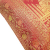 17x17 Inch Cushion Cover Taj Mahal Woven Zari Brocade Maroon Banarasi Silk Decor