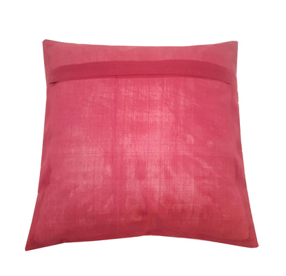 17x17 Inch Cushion Cover Taj Mahal Woven Zari Brocade Maroon Banarasi Silk Decor