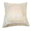 17x17 Inch Gray Cushion Covers Birds Animal Woven Zari Brocade Banarasi Silk