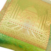 16x16 Inch Cushion Cover Green Taj Mahal Woven Zari Brocade Banarasi Silk Decor