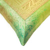 16x16 Inch Cushion Cover Green Taj Mahal Woven Zari Brocade Banarasi Silk Decor