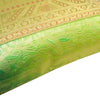 16x16 Inch Cushion Cover Green Taj Mahal Woven Zari Brocade Banarasi Silk Decor