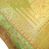 16x16 Inch Cushion Cover Green Taj Mahal Woven Zari Brocade Banarasi Silk Decor