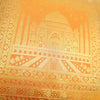17x17 Inch Mustard Cushion Cover Taj Mahal Woven Zari Brocade Banarasi Silk