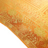 17x17 Inch Mustard Cushion Cover Taj Mahal Woven Zari Brocade Banarasi Silk