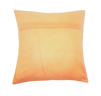 17x17 Inch Mustard Cushion Cover Taj Mahal Woven Zari Brocade Banarasi Silk