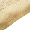 16X16 Inch Banarasi Cushion Covers Zari Brocade Silk Paisley Cream Home Decor