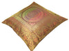 16x16 Inch Dark Brown Banarasi Silk Cushion Cover Woven Zari Brocade Mandala