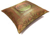 16x16 Inch Dark Brown Banarasi Silk Cushion Cover Woven Zari Brocade Mandala