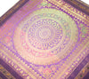 16x16" Purple Zari Brocade Banarasi Silk Mandala Cushion Covers Paisley Border