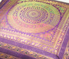 16x16" Purple Zari Brocade Banarasi Silk Mandala Cushion Covers Paisley Border