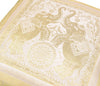 Elegant White Banarasi Silk Cushion Cover (16x16) Zari Brocade Elephant Motifs