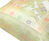 Elegant Gray Banarasi Silk Cushion Cover (16x16) Zari Brocade Elephant Motifs