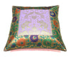 16x16" Cushion Covers  Zari Brocade Banarasi Silk Elephant & Pocock Lavender