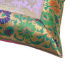 16x16" Cushion Covers  Zari Brocade Banarasi Silk Elephant & Pocock Lavender