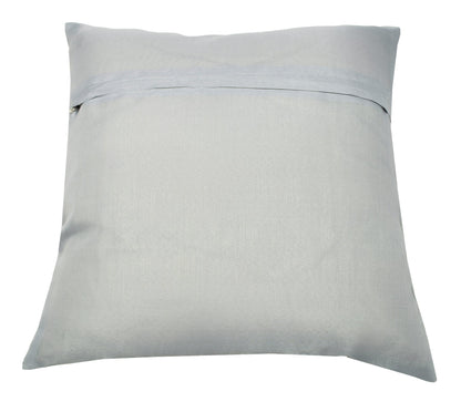 Elegant Gray Banarasi Silk Cushion Cover – 16x16 Inch with Zari Woven Mandala