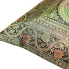 16x16 Inch Black Indian Banarasi Silk Cushion Cover with Zari Brocade Mandala