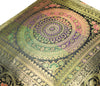 16x16 Inch Black Indian Banarasi Silk Cushion Cover with Zari Brocade Mandala