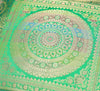 16x16 Inch Green Banarasi Silk Cushion Cover with Woven Zari Brocade and Mandala