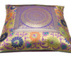 16x16 Inch Purple Indian Woven Zari Brocade Banarasi Silk Mandala Cushion Covers