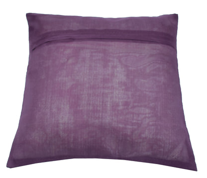16x16 Inch Purple Indian Woven Zari Brocade Banarasi Silk Mandala Cushion Covers