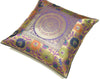 16x16 Inch Purple Indian Woven Zari Brocade Banarasi Silk Mandala Cushion Covers