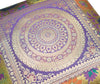 16x16 Inch Purple Indian Woven Zari Brocade Banarasi Silk Mandala Cushion Covers