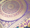 16x16 Inch Purple Indian Woven Zari Brocade Banarasi Silk Mandala Cushion Covers