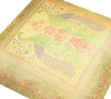 16x16 Inch Beige Cushion Covers Indian Woven Zari Brocade Banarasi Silk Peacock