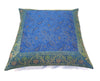 16x16" Banarasi Cushion Cover Woven Zari Brocade Silk Paisley Turquois Blue Gift