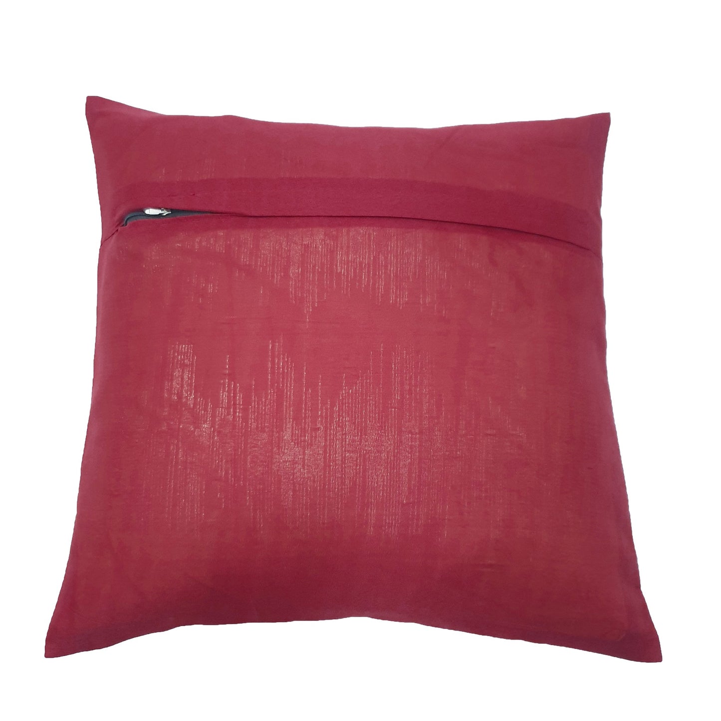 16x16 Inch Banarasi Cushion Covers Indian Woven Zari Brocade Silk Paisley Maroon
