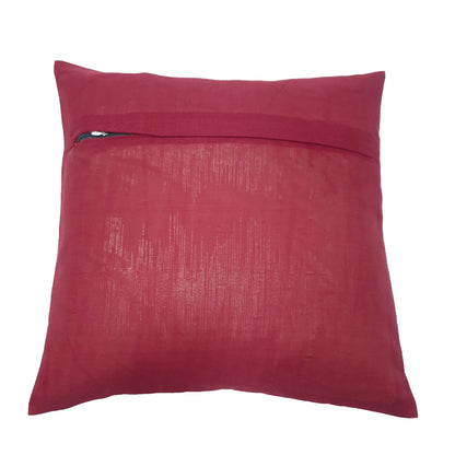 16x16 Inch Banarasi Cushion Covers Indian Woven Zari Brocade Silk Paisley Maroon