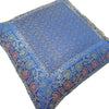 16x16" Banarasi Cushion Covers Indian Woven Zari Brocade Silk Paisley Blue Gift