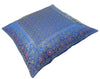 16x16" Banarasi Cushion Covers Indian Woven Zari Brocade Silk Paisley Blue Gift