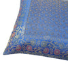 16x16" Banarasi Cushion Covers Indian Woven Zari Brocade Silk Paisley Blue Gift