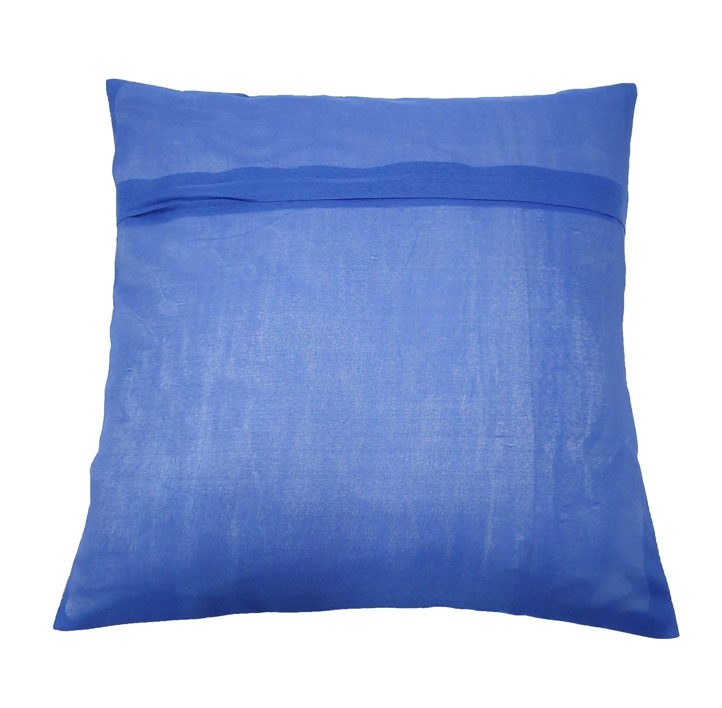 16x16" Banarasi Cushion Covers Indian Woven Zari Brocade Silk Paisley Blue Gift