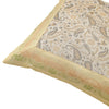 16x16" Banarasi Cushion Cover Indian Woven Brocade Silk Paisley Beige Gift