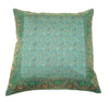 16x16" Banarasi Cushion Cover Indian Woven Brocade Silk Paisley Aqua Green Gift
